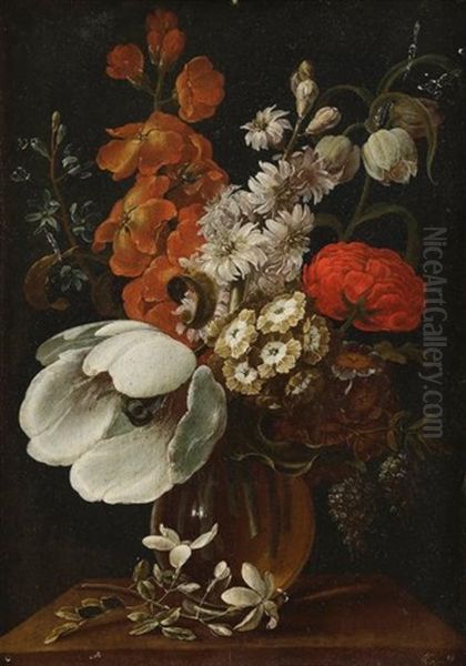 Bouquets De Fleurs Sur Des Entablements (pair) - view 1