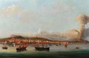Fischerboote Vor Neapal by Achille Carelli