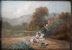 Scena Di Vita Campestre Nei Dintorni Di Napoli by Consalvo Carelli