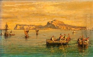 Italian Boating Scenes (two Works) by Consalvo Carelli