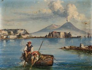 Fishermen In The Bay Of Naples by Consalvo Carelli