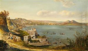 View From Pospillipo Over The Gulf Of Naples by Consalvo Carelli
