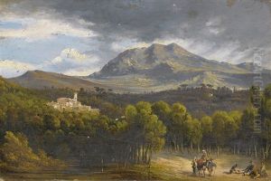 Veduta Del Santuario Di Montevergine Dalla Strada Per Avellino by Consalvo Carelli