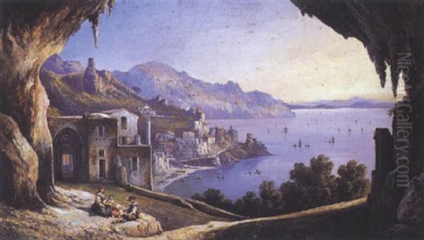 Figures Seated Before Amalfi - view 1