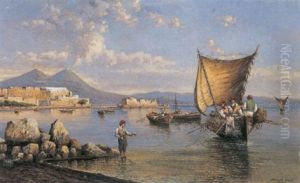 Pescatori A Mergellina by Consalvo Carelli
