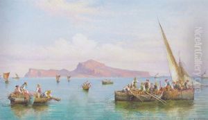 Fischerboote Vor Capri by Consalvo Carelli