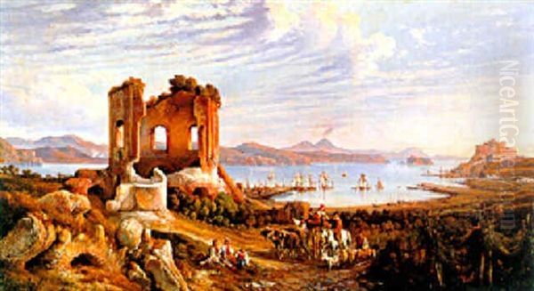 Veduta Di Baja Con Tempio Di Venere E Figure - view 1