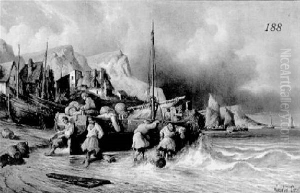 Fishermen On The Shore Of The Bay Of Naples - view 1