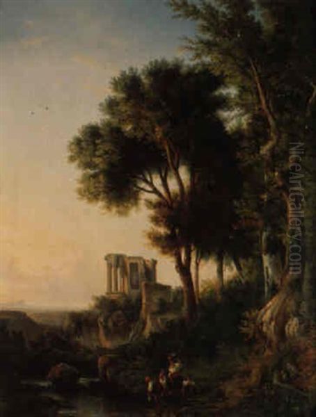 Lavandieres A La Riviera Di Chiagi Pres Des Ruines Du Temple De Vesta - view 1