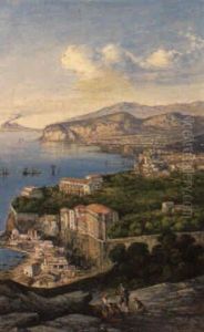 Extensive View Of Sorrento by Consalvo Carelli