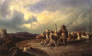 Pastore Con Gregge Nel Paesaggio by Consalvo Carelli