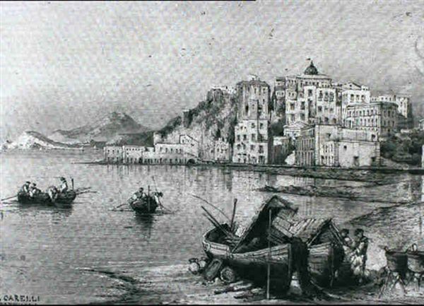 Fishing Boats Off The Coast Of Pozzuoli - view 1