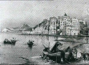 Fishing Boats Off The Coast Of Pozzuoli by Consalvo Carelli