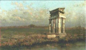 A Landscape With A Classical Ruin by Consalvo Carelli