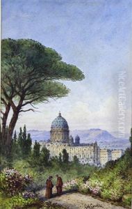 Paesaggio Con Frati by Gabriel Carelli