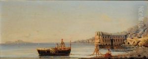 Veduta Costiera Con Pescatori (+ Veduta Costiera Con Pescatori; Pair) by Gabriel Carelli