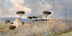 Neapolitanische Landschaft Mit Pinien