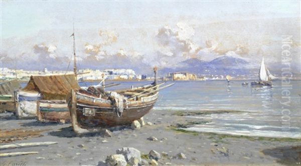 The Bay Of Naples; An Italian Landscape, A Pair - view 1