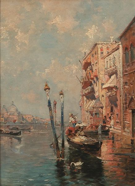 Gondeln Vor Venedig, Im Hintergrund Santa Maria Della Salute - view 1
