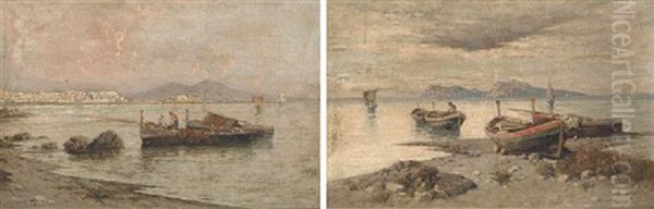 Fishermen In The Bay Of Naples (+ Bringing In The Catch, Capri; Pair) - view 1