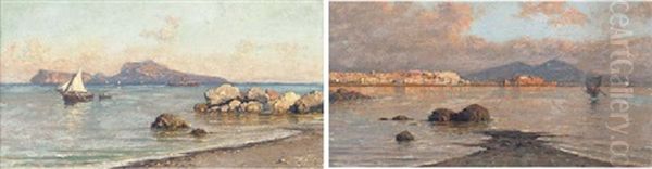 Fishing Vessels Off Capri (+ Fishing Vessels In The Bay Of Naples; Pair) - view 1