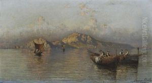 Fischerboote Vor Capri by Giuseppe Carelli