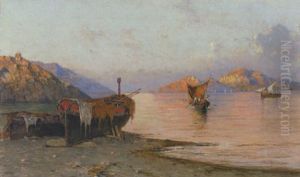 Fischerboote Am Golf Von Neapel by Giuseppe Carelli