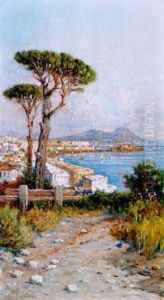 A View Of The Bay Of Naples From Posilipo by Giuseppe Carelli