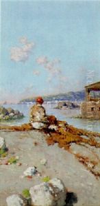 A Neapolitan Fisherman Mending His Net by Giuseppe Carelli