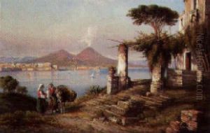 The Gulf Of Naples From Posillipo by Giuseppe Carelli
