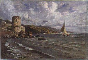 Paesaggio Costiero Con Torre by Giuseppe Carelli