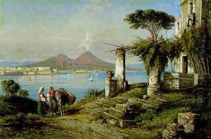 The Gulf Of Naples From Posillipo by Giuseppe Carelli