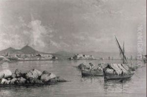 Pescatori A Mergellina by Giuseppe Carelli