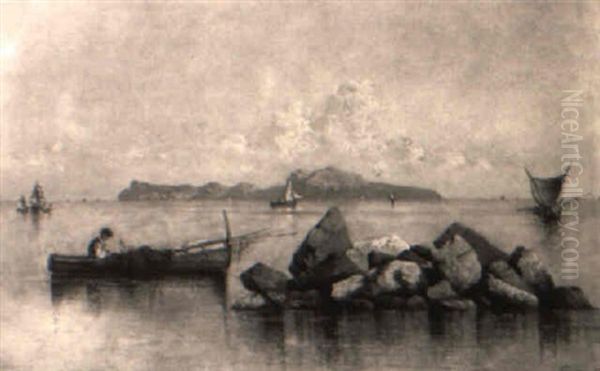 Neopolitan Fishermen With Capri In The Distance - view 1