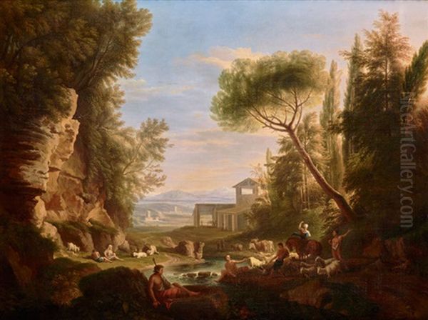 Landschaft Mit Gewasser Und Figurenstaffage - view 1