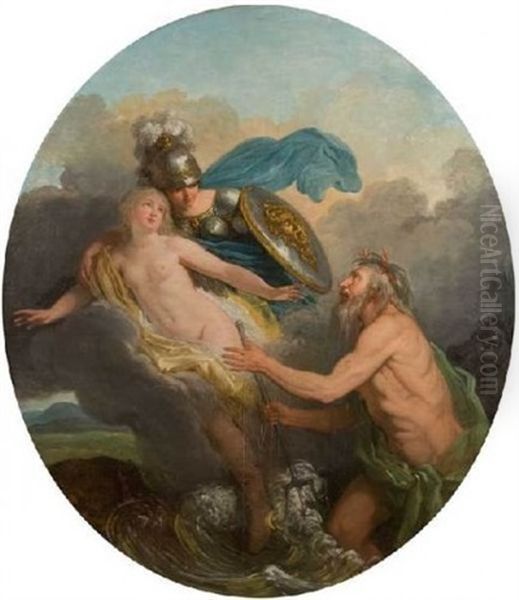 Diane Protegeant La Nymphe Aretuse Des Entreprises Du Fleuve Alphee (+ La Sagesse, Sous Les Traits De Minerve Casquee, Sauve Venus Des Poursuites De Neptune; Pair) - view 1