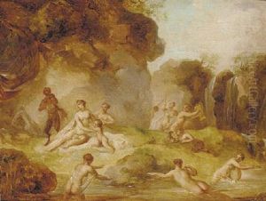 Diana And Her Nymphs Surprised By Satyr by Jacques Philippe Caresme