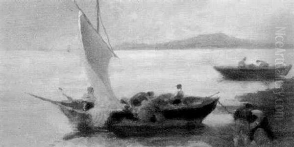 Fischer Mit Ihren Booten In Der Bucht Von Neapel - view 1
