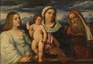 Madonna Con Bambino, Santa Maria Maddalena E San Gerolamo by Giovanni Cariani