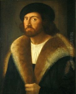 Portrait D'homme En Buste Au Manteau De Fourrure by Giovanni Cariani