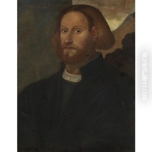Ritratto Di Gentiluomo Con Barba, Su Un Paesaggio by Giovanni Cariani