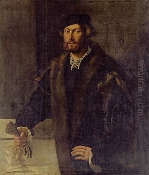 Portrait Of A Man Holding A Glove In His Right Hand - view 1