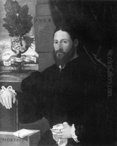 Portrait D'homme Tenant Un Livre by Giovanni Cariani