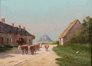 Vue Du Mont Saint Michel by Lucien-Jean-Henri Cariat
