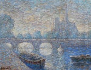 Paris, Vue De La Seine Et De Notre Dame by Gustave Cariot