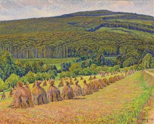 Meules Dans Les Champs by Gustave Cariot