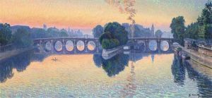 La Seine A Paris, Soleil Levant Sur Le Pont-neuf by Gustave Cariot