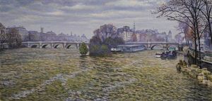 La Seine A Paris by Gustave Cariot