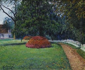 Massif De Coleus, Temps Couvert D"automne by Gustave Cariot