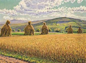 Paysage De Moisson by Gustave Cariot